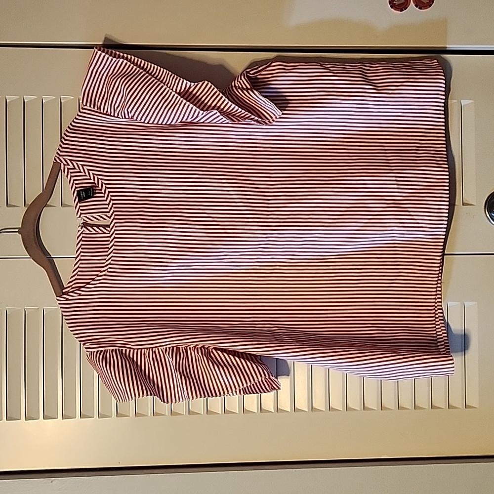 3 bundled items for $10 shein white and red flutter sleeve top